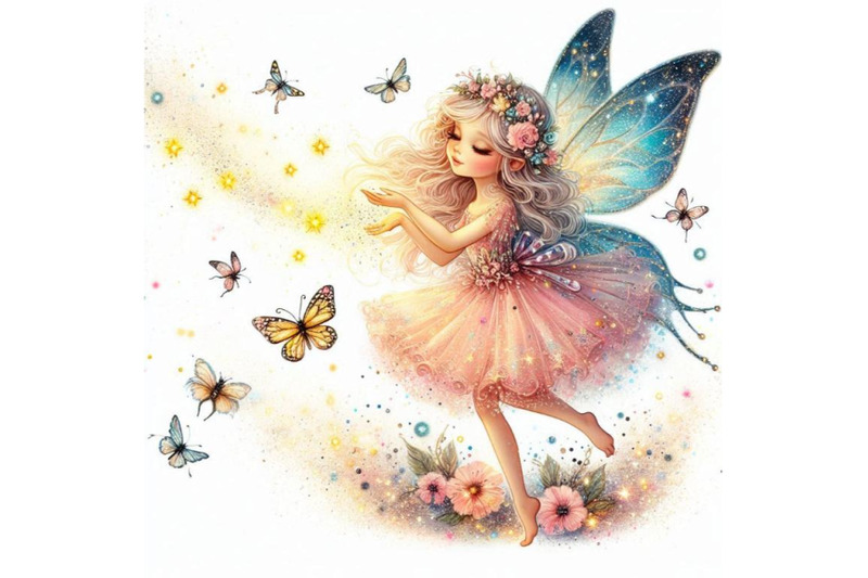 glitter-fairy-surrounded-by-fireflies-sprinkling-magical-glitter-dust