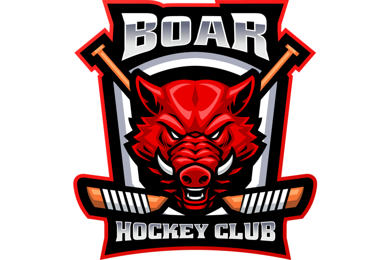 boar-head-hockey-esport-mascot-logo-design