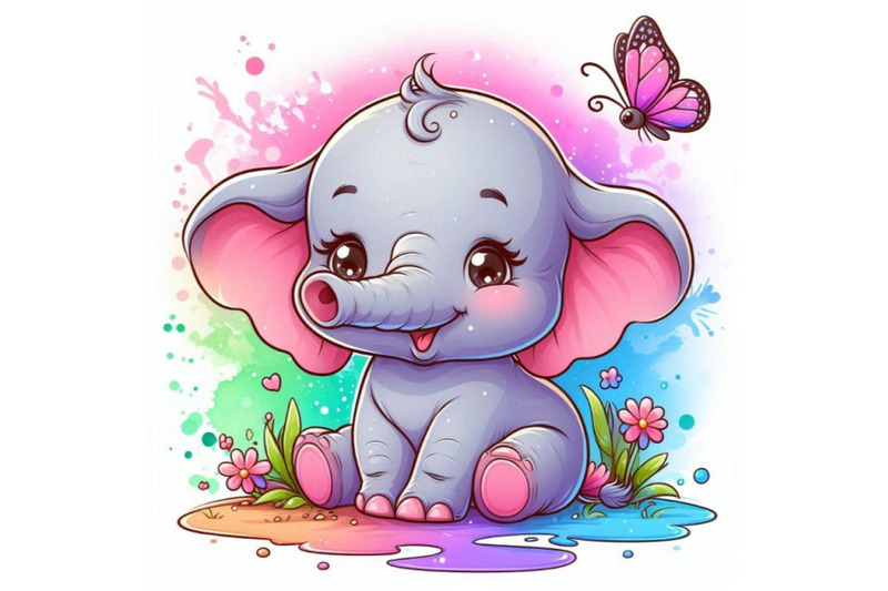 baby-elephant-with-a-tiny-butterfly-on-its-tail-smiling