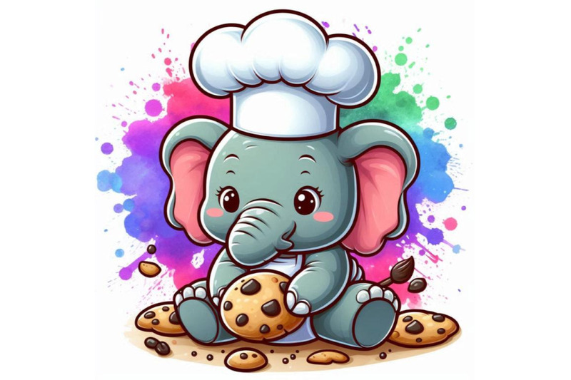 baby-elephant-wearing-a-tiny-chefs-hat-baking-cookies