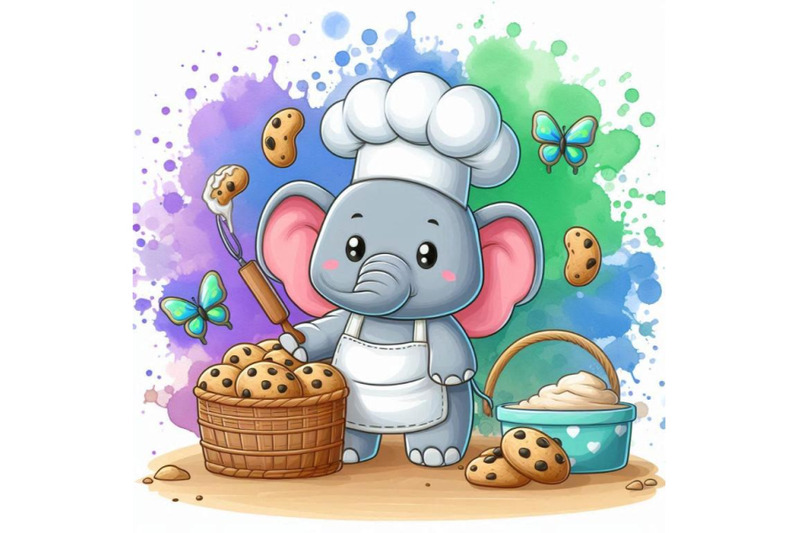 baby-elephant-wearing-a-tiny-chefs-hat-baking-cookies