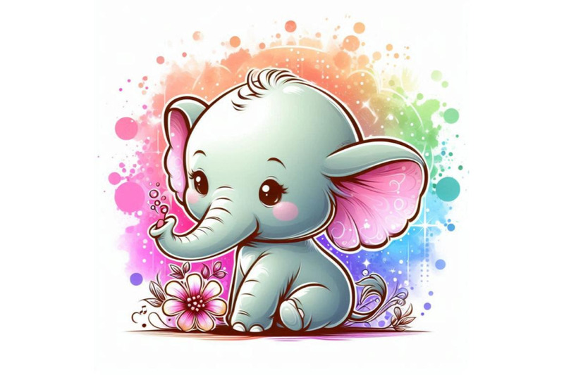 baby-elephant-with-a-tiny-flower-tucked-behind-its-ear