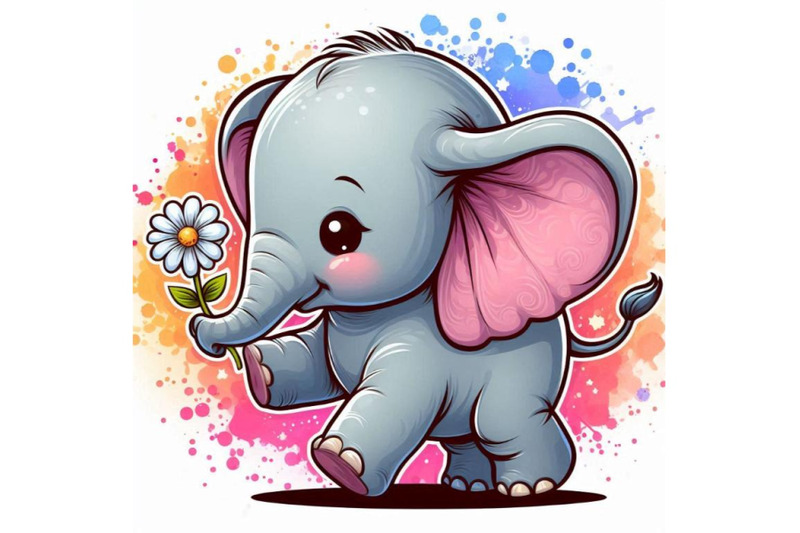 baby-elephant-with-a-tiny-flower-tucked-behind-its-ear