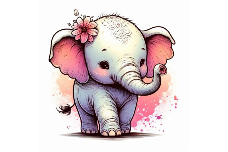 baby-elephant-with-a-tiny-flower-tucked-behind-its-ear