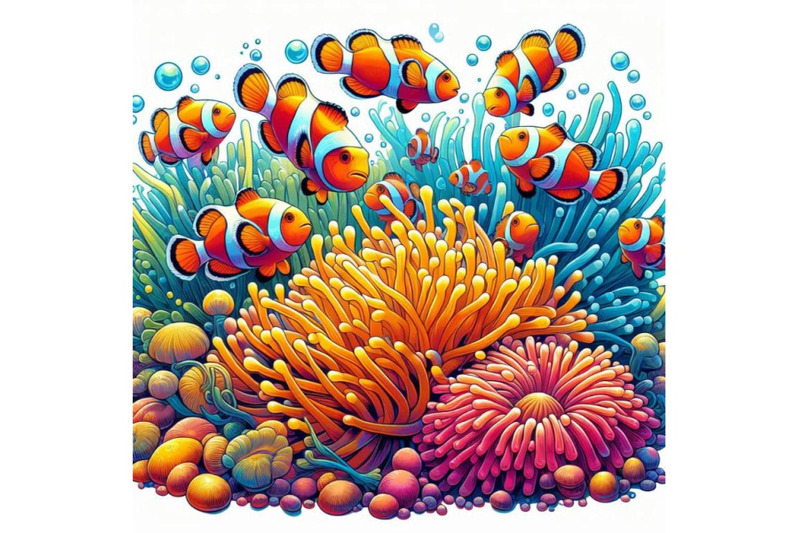 brightly-colored-clownfish-swimming-in-a-sea-of-anemones