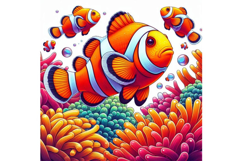 brightly-colored-clownfish-swimming-in-a-sea-of-anemones