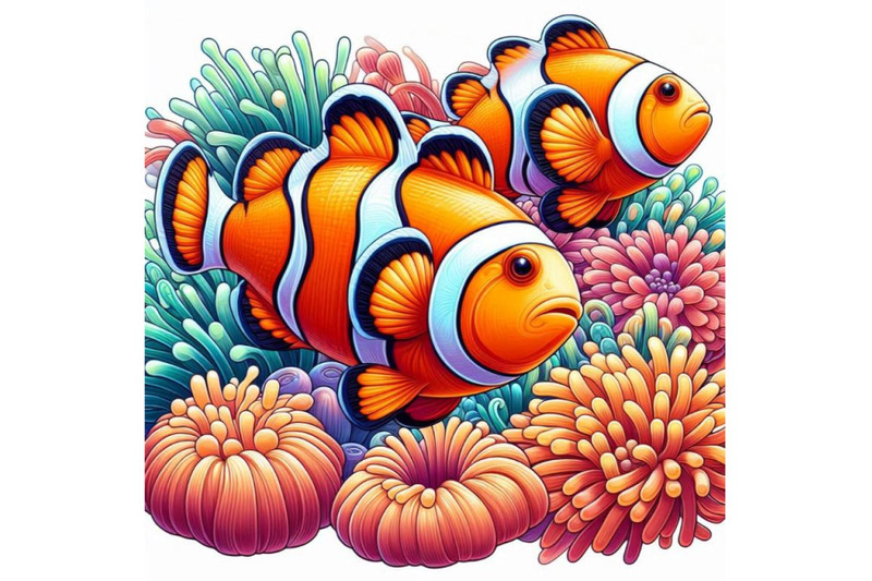 brightly-colored-clownfish-swimming-in-a-sea-of-anemones