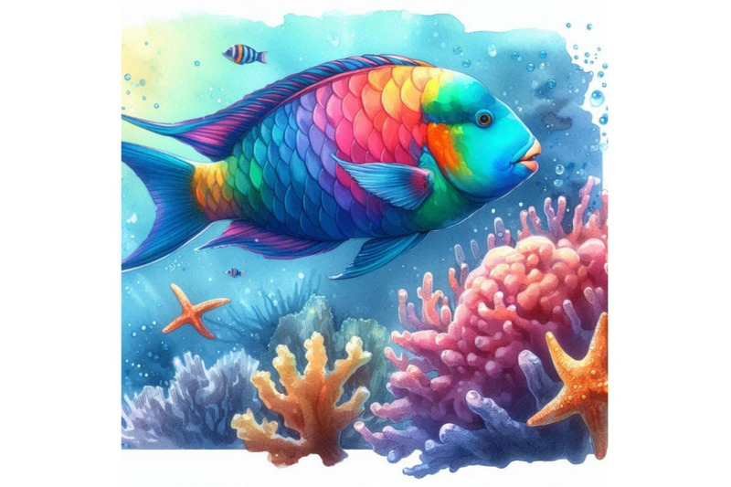 brightly-colored-parrotfish-swimming-near-a-coral-formation