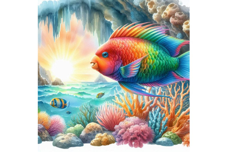 brightly-colored-parrotfish-swimming-near-a-coral-formation