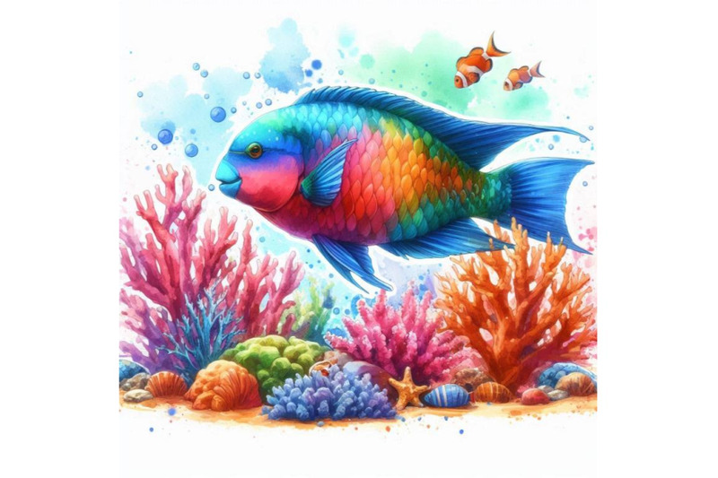 brightly-colored-parrotfish-swimming-near-a-coral-formation