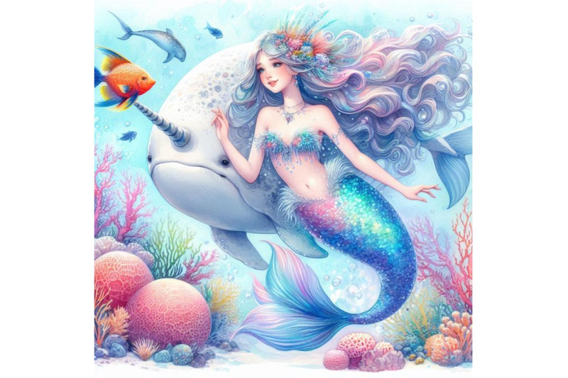 mermaid-with-a-narwhal