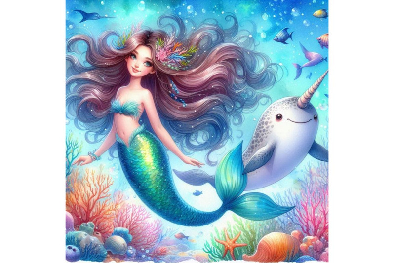 mermaid-with-a-narwhal