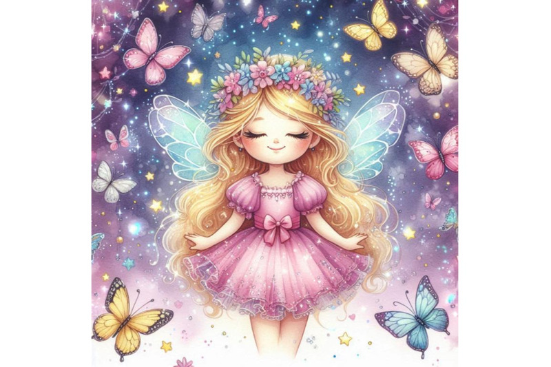 cute-glitter-fairy-surrounded-by-glowing-butterflies-and-twinkling-sta