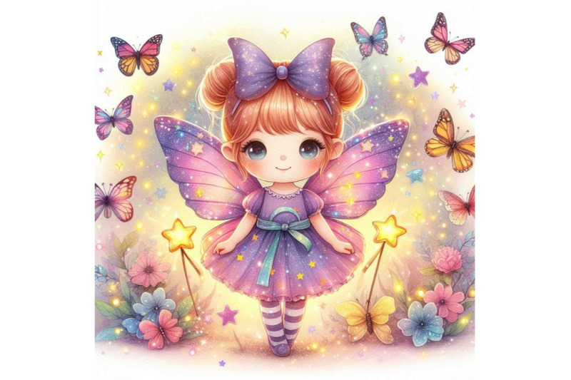 cute-glitter-fairy-surrounded-by-glowing-butterflies-and-twinkling-sta