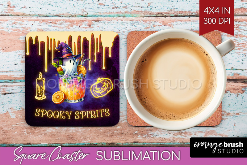 neon-halloween-square-coaster-cocktail-coaster-sublimation