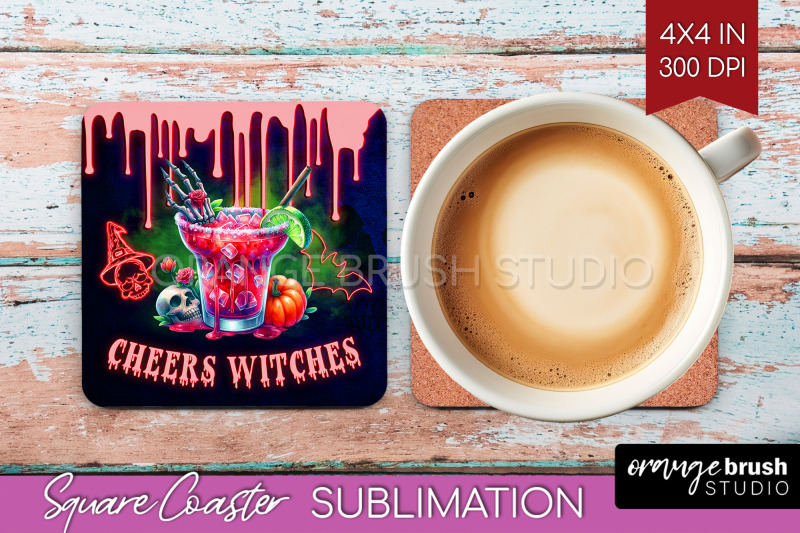 neon-halloween-square-coaster-cocktail-coaster-sublimation