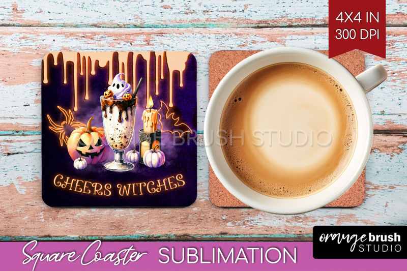 neon-halloween-square-coaster-cocktail-coaster-sublimation