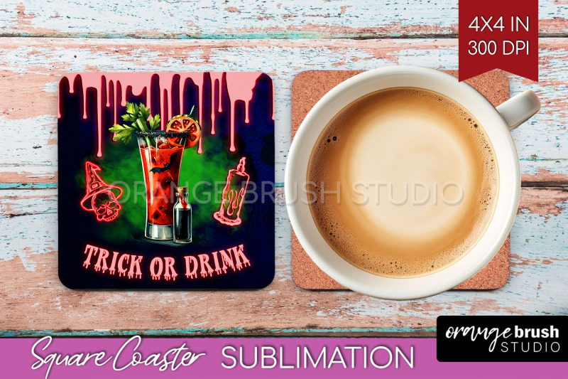 neon-halloween-square-coaster-cocktail-coaster-sublimation