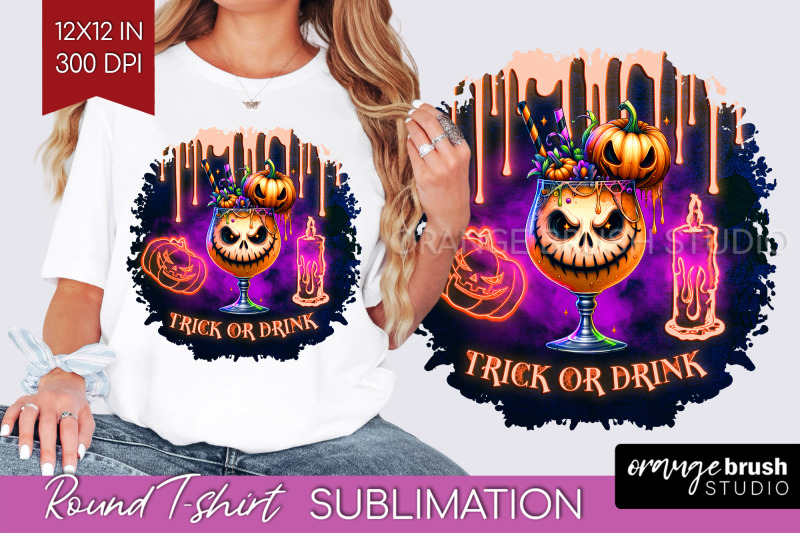 neon-halloween-t-shirt-background-cocktail-round-png