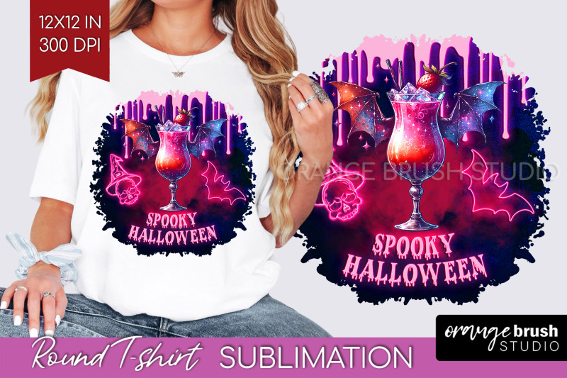 neon-halloween-t-shirt-background-cocktail-round-png