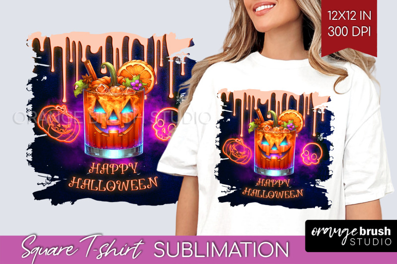 neon-halloween-cocktail-sublimation-square-tshirt-background