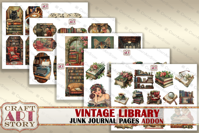 vintage-library-junk-journal-pages-addon-old-book