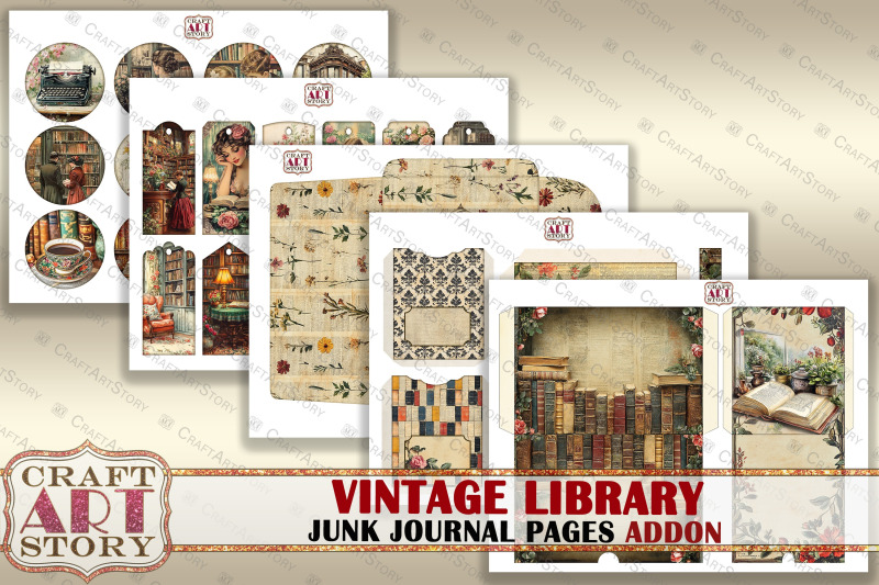 vintage-library-junk-journal-pages-addon-old-book