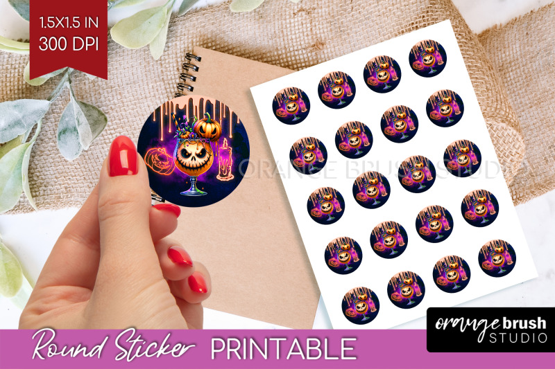 neon-halloween-round-sticker-cocktail-printable-stickers