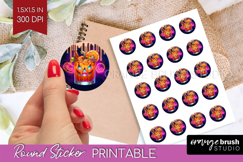 neon-halloween-round-sticker-cocktail-printable-stickers