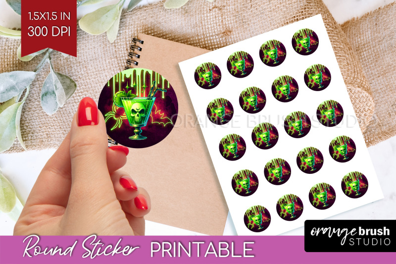 neon-halloween-round-sticker-cocktail-printable-stickers