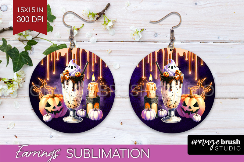 neon-halloween-round-earrings-cocktail-earrings-sublimation