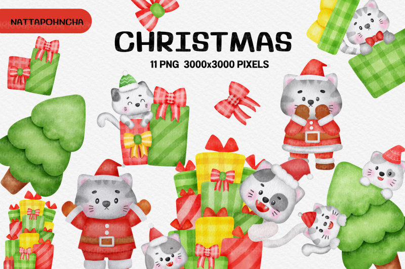 watercolor-christmas-cat-clipart-adorable-kittens-with-gifts-and-tree