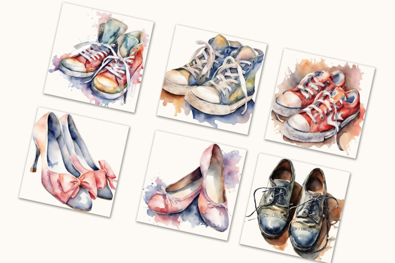 watercolor-shoes-floral-sneakers-clipart