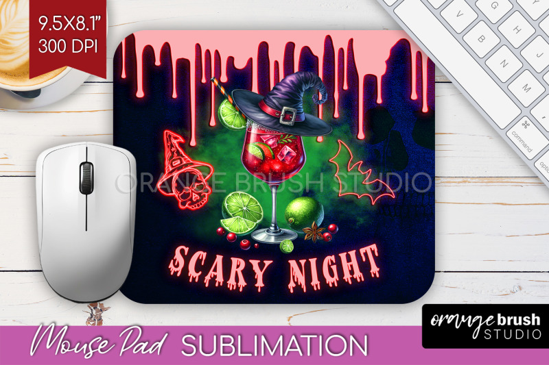 neon-halloween-mouse-pad-sublimation-cocktail-mousepad-png