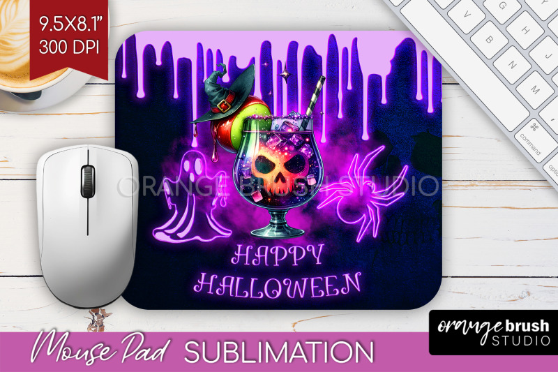 neon-halloween-mouse-pad-sublimation-cocktail-mousepad-png