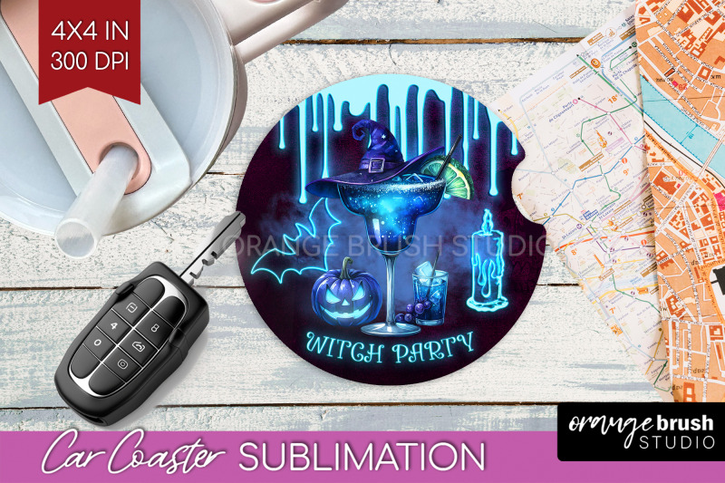 neon-halloween-car-coaster-png-cocktail-coaster-sublimatoin