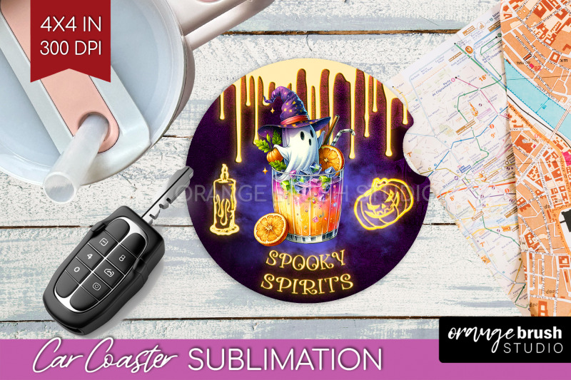 neon-halloween-car-coaster-png-cocktail-coaster-sublimatoin