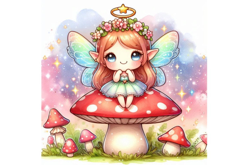 fairy-sitting-on-a-mushroom