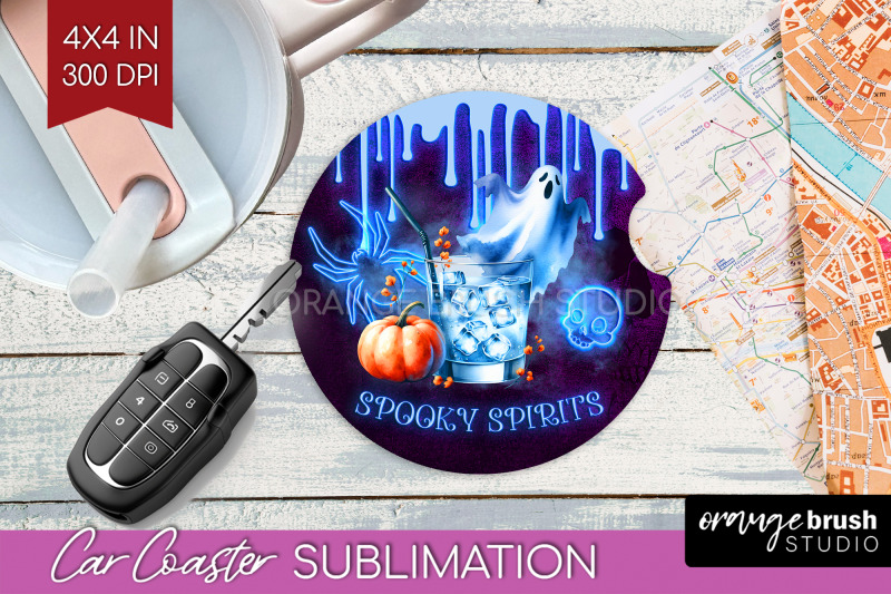 neon-halloween-car-coaster-png-cocktail-coaster-sublimatoin