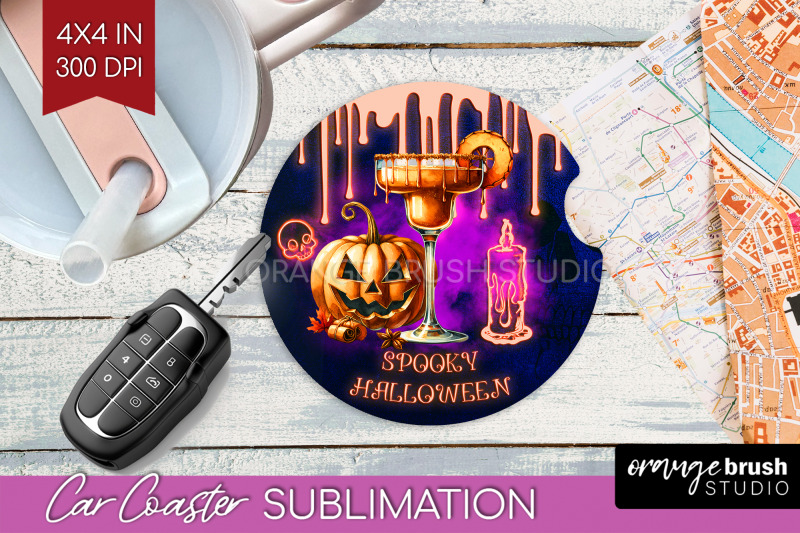 neon-halloween-car-coaster-png-cocktail-coaster-sublimatoin