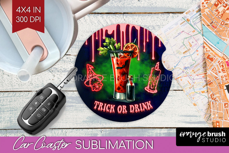 neon-halloween-car-coaster-png-cocktail-coaster-sublimatoin