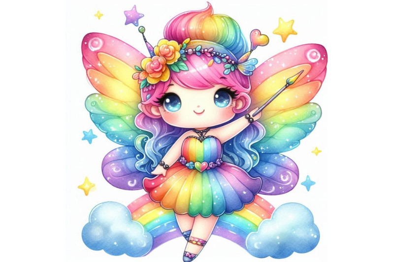 fairy-with-rainbow-colored-wings