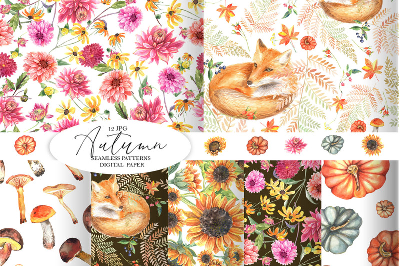 watercolor-autumn-seamless-pattern