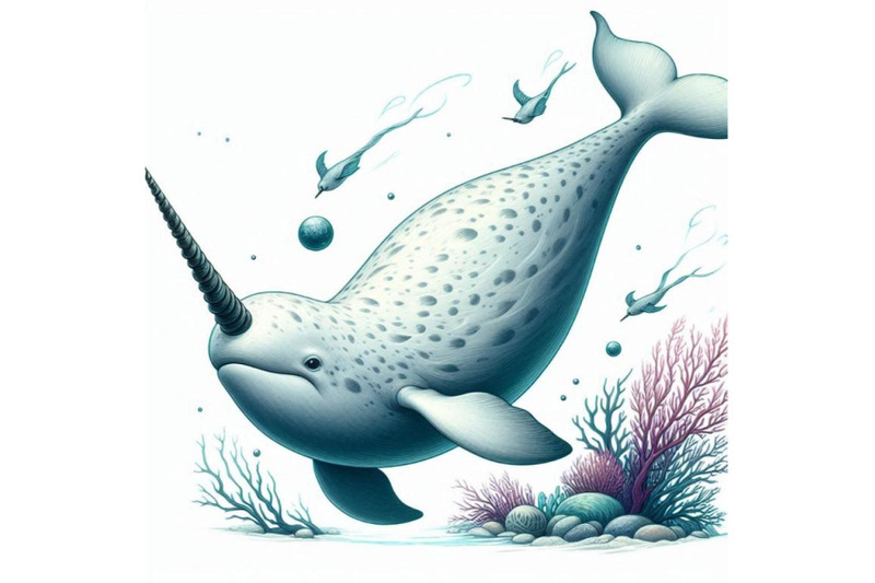 6-graceful-narwhal-with-a-long-spiraled-tusk-swimming-gracefully