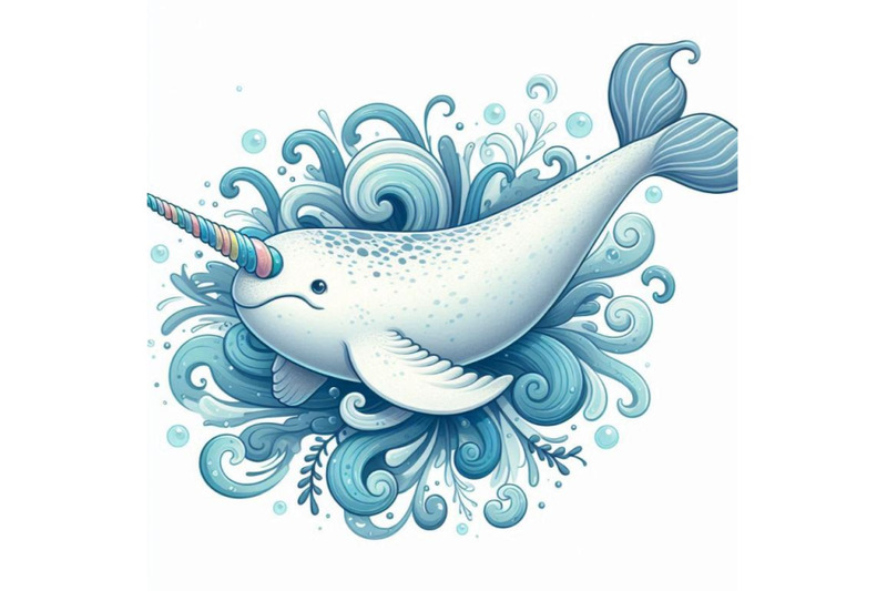 6-graceful-narwhal-with-a-long-spiraled-tusk-swimming-gracefully