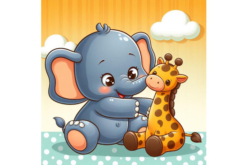 aby-elephant-cuddling-with-a-plush-toy-giraffe