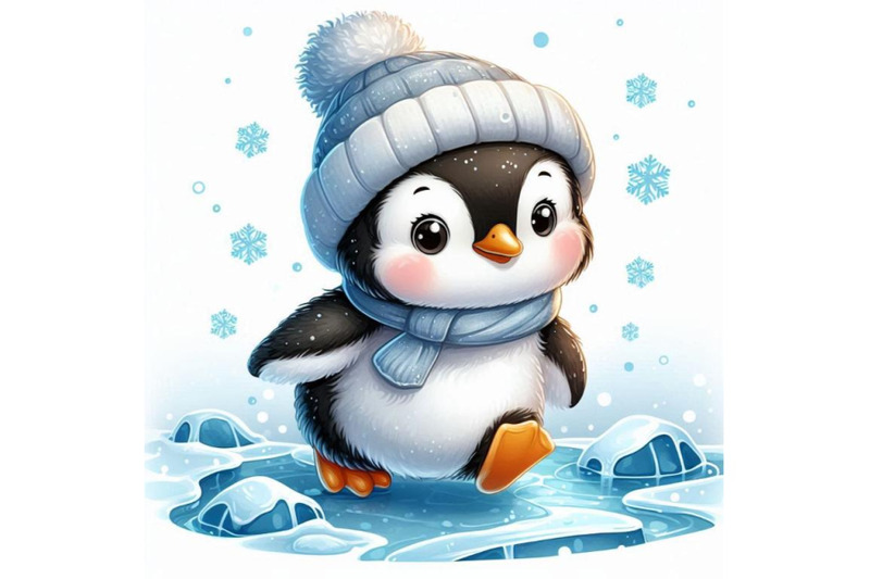 adorable-baby-penguin-waddling-on-the-ice