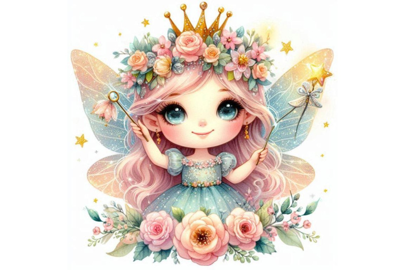 adorable-glitter-fairy-with-a-crown-of-glittery-flowers-and-a-glowing