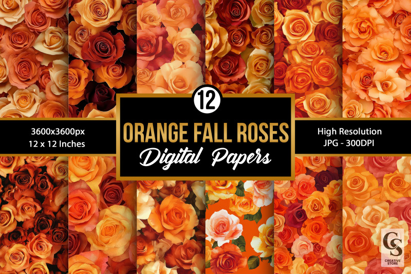 fall-autumn-orange-roses-seamless-patterns