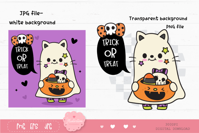 halloween-cat-ghost-with-pumpkin-candy-kawaii-cliparts